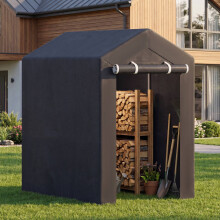 Heavy-Duty Portable Storage Shed, Dark Gray, 5x3x5 ft