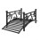 Metal Garden Bridge with Scrollwork, Black, 40" 1