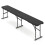 Folding Rattan-Look Beer Bench, Black, 182cm, Portable 2