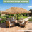 15 x 9 FT Solar Patio Umbrella, Multi-Color Lights, Brown 1