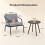 3-Piece Grey Patio Set with Metal Frame & Cushions 7