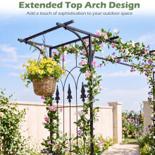 7 FT Metal Garden Arch Arbor for Climbing Plants