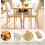 3-Piece Dining Set with Upholstered Chairs, Natural Wood 8
