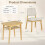 3-Piece Dining Set with Upholstered Chairs, Natural Wood 7