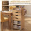 Craft Storage Trolley with Drawers and Shelves, Natural 3