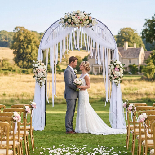 Metal Garden Arch with Arched Top for Climbing Plants
