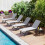 Outdoor Chaise Lounge Set with Wheels and Side Table 4