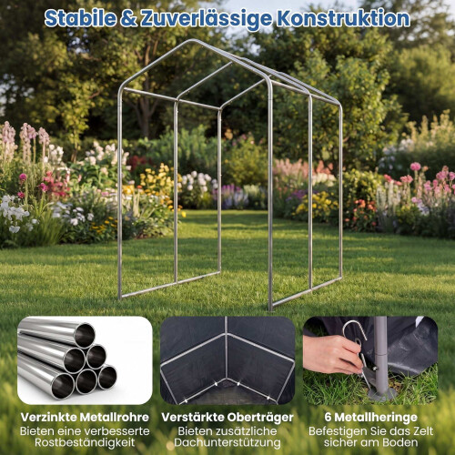 Heavy-Duty Portable Storage Shed, Dark Gray, 5x3x5 ft 1