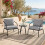 3-Piece Grey Patio Set with Metal Frame & Cushions 2