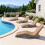 Ergonomic In-Pool Lounge Chair with Wheels - Brown HDPE 3