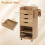 Craft Storage Trolley with Drawers and Shelves, Natural 4