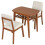 3-Piece Dining Set with Upholstered Chairs, Beige/Natural 3