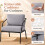 3-Piece Grey Patio Set with Metal Frame & Cushions 3