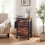 Mobile File Cabinet with Tabletop and Storage Shelf - Brown 5