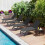 6-Position Outdoor Chaise Lounge Set with Wheels & Table 3