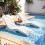 Ergonomic HDPE Pool Lounger with Wheels - White 2