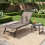 Outdoor Sun Lounger with Wheels & Side Table, Brown 5