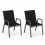 Set of 6 Stackable Garden Chairs, Black Teslin Fabric 4