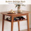 3-Piece Dining Set with Upholstered Chairs, Beige/Natural 4