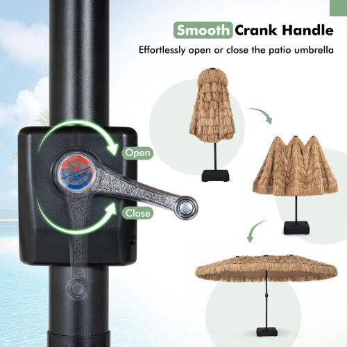 15 x 9 FT Double-Sided Patio Umbrella with Lights & Base 1