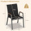 Set of 6 Stackable Garden Chairs, Black Teslin Fabric 3