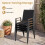 Set of 6 Stackable Garden Chairs, Black Teslin Fabric 8
