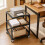 3-Tier Side Table with Glass Top and Steel Frame 3