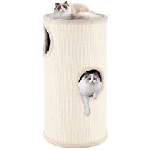 Beige Multi-Level Cat House with Sisal Scratching Pad