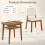 3-Piece Dining Set with Upholstered Chairs, Beige/Natural 5