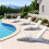 Ergonomic HDPE Pool Lounger with Wheels - White 3