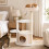 105 cm White Cat Tree with Sisal Posts and Cat House 1
