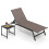 Outdoor Sun Lounger with Wheels & Side Table, Brown 3