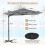 290 cm Grey Cantilever Parasol with Stand & 360 Rotation 5