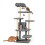 170cm Grey Cat Tree with Sisal Posts and Cave 3