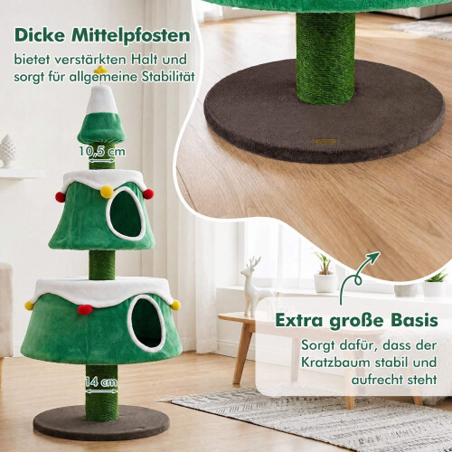 Cat Christmas Tree Tower with Condos and Toys, 61.5" 1