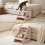 Pet Stairs with Bed, 3 Steps, Foam Padded, 54x33x48 cm 1