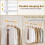 Telescopic Clothes Rack, Adjustable Metal, White 6