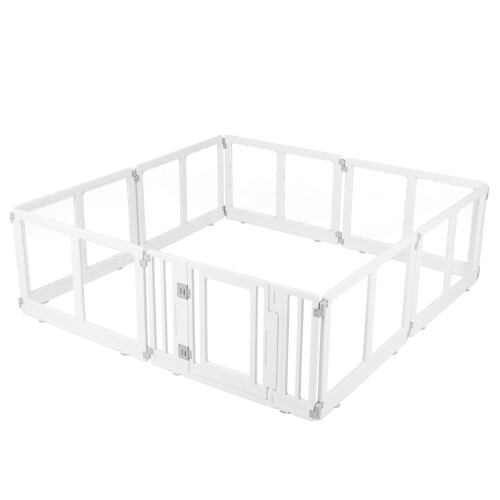 Clear Plastic Dog Playpen with Locking Door, 8 Panels