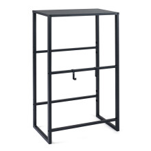 3-Tier Metal Drink Crate Rack with Shelf and Hooks