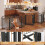 Foldable 8-Panel Metal Dog Gate with Door, 480x81cm, Black 6