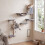 5-in-1 Cat Climbing Wall with Tree, House & Bridge - Grey 7