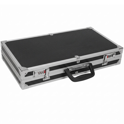 Black Aluminum Gun Case with Foam Insert, 47 x 25 cm