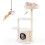 105 cm White Cat Tree with Sisal Posts and Cat House 2
