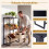 3-Tier Metal Drink Crate Rack with Shelf and Hooks 8