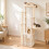 Tall Modern Cat Tree with Condo, Perch & Sisal Posts - Beige 6