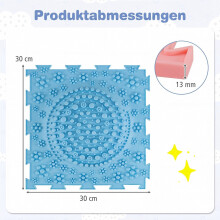 Interlocking Sensory Mats, 6 PCS, Multi-Colored TPE, 12"x12"