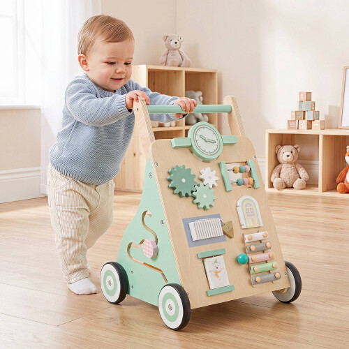 Baby Push Walker with Activity Center - Green