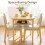 3-Piece Dining Set with Upholstered Chairs, Natural Wood 3