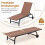 Adjustable Brown Sun Lounger with Wheels & Breathable Fabric 3