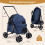Pet Stroller for Small Dogs, Foldable with Canopy, Navy 8